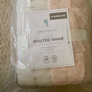 Pottery Barn Kids Lola Quilted Sham in Cream and Pink